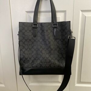 Coach Black and Gray Signature Messenger Bag